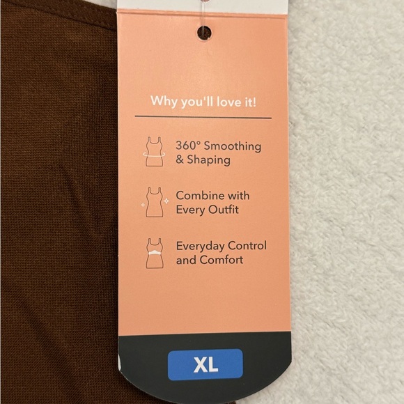 Shapermint All Day Every Day Scoop Neck Camisole - Brown Size XL - Picture 5 of 6